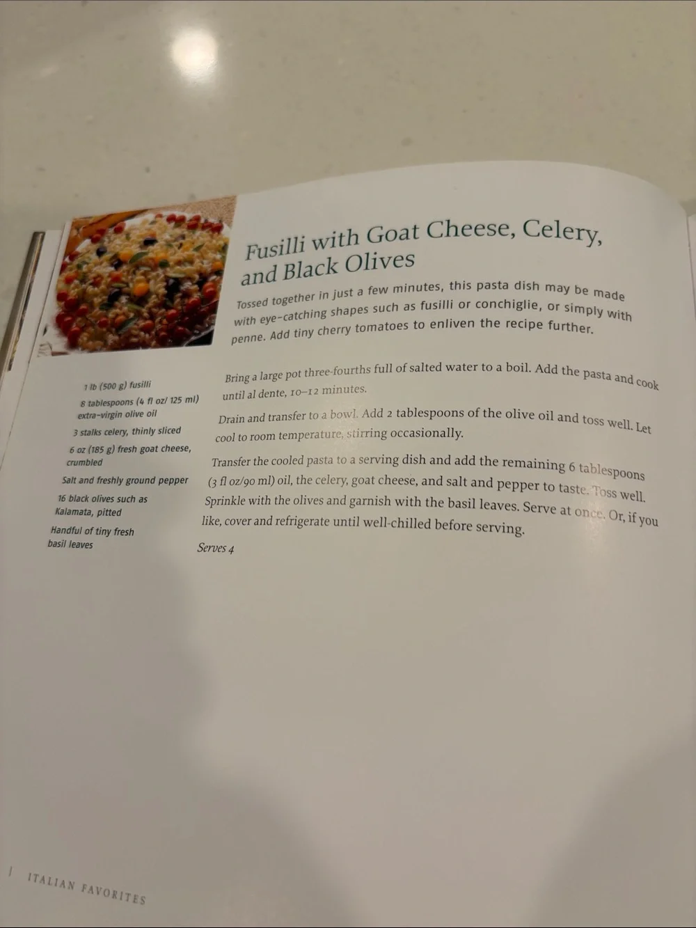 Williams-Sonoma Italian Favorites Cookbook - Green Cover with Cream Title Panel